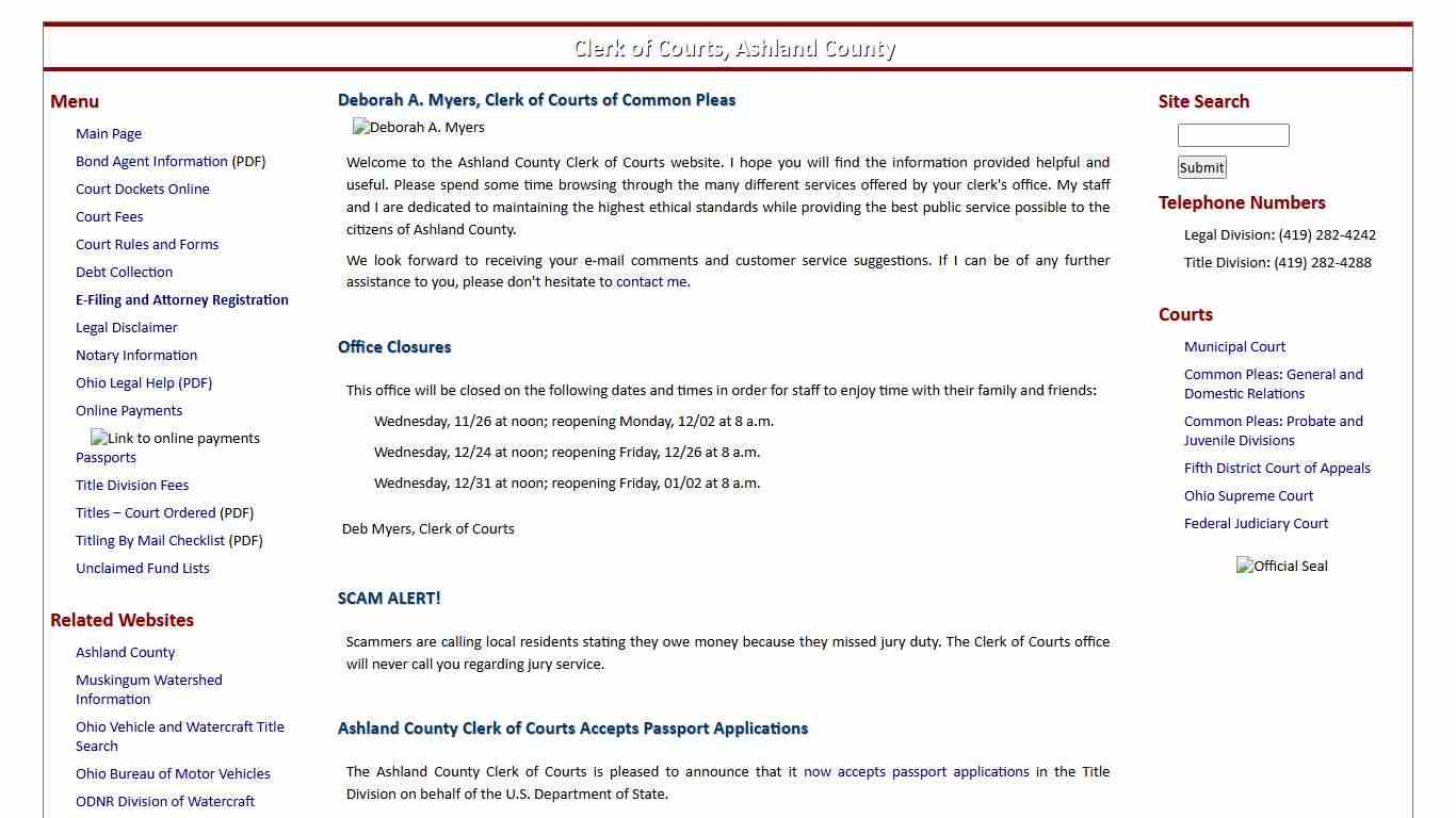 Ashland County Clerk of Courts